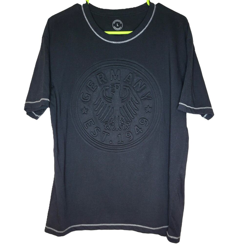 Authentic Germany Embossed Men's T-shirt Black Large